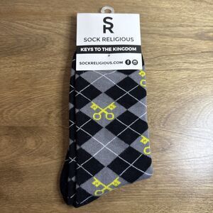 NWT Catholic Sock Religious Keys To The Kingdom Unisex Socks M Size 5-11 W 7-12